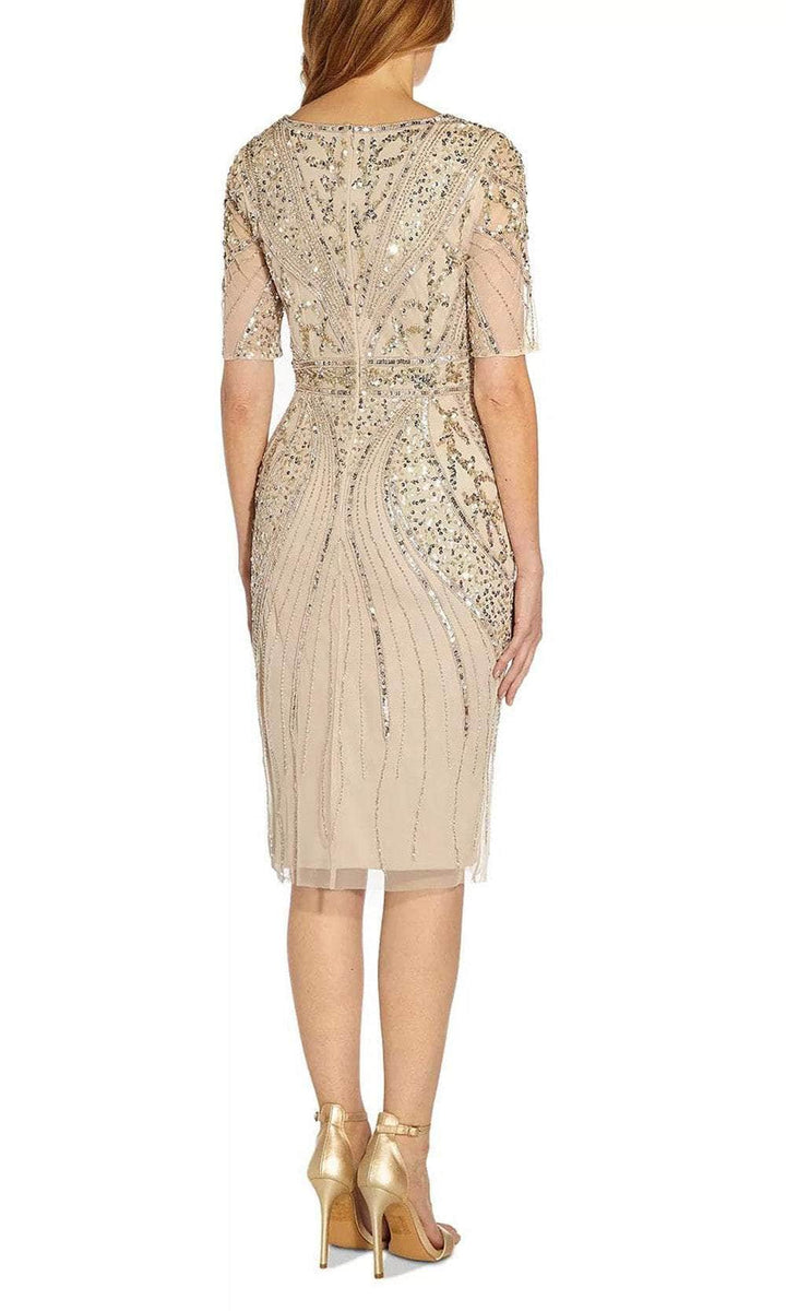 Adrianna Papell Women's Beaded Mesh Dress - Special Occasion & Evening Gown