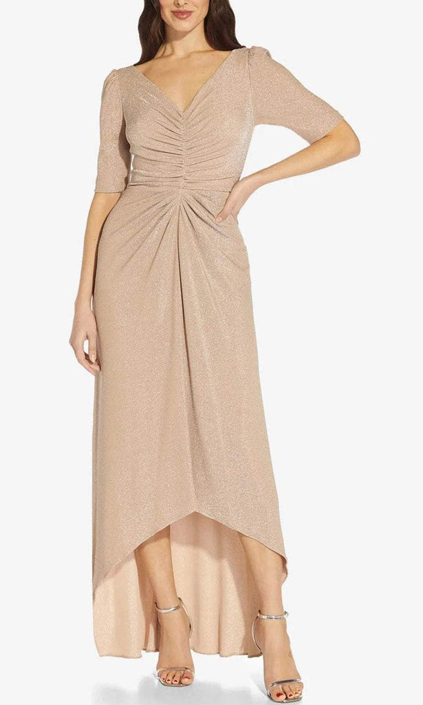 Adrianna Papell AP1E209926 Metallic High Low Evening Dress