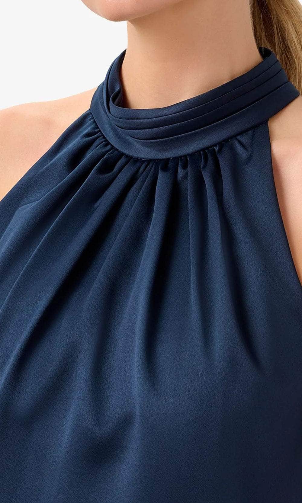 Adrianna Papell AP1E210064 P - Long Crepe Sheath Dress - Sleeveless, Blouson Bodice, Ruched, Racer Back, Keyhole, Back Zipper, High Slit ADASA Adrianna Papell AP1E210064 P - Long Crepe Sheath Dress - Sleeveless, Blouson Bodice, Ruched, Racer Back, Keyhole, Back Zipper, High Slit ADASA