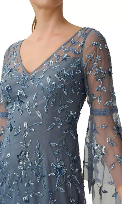 Adrianna Papell AP1E210197 - V Neck Illusion Beaded Dress Special Occasion Dress