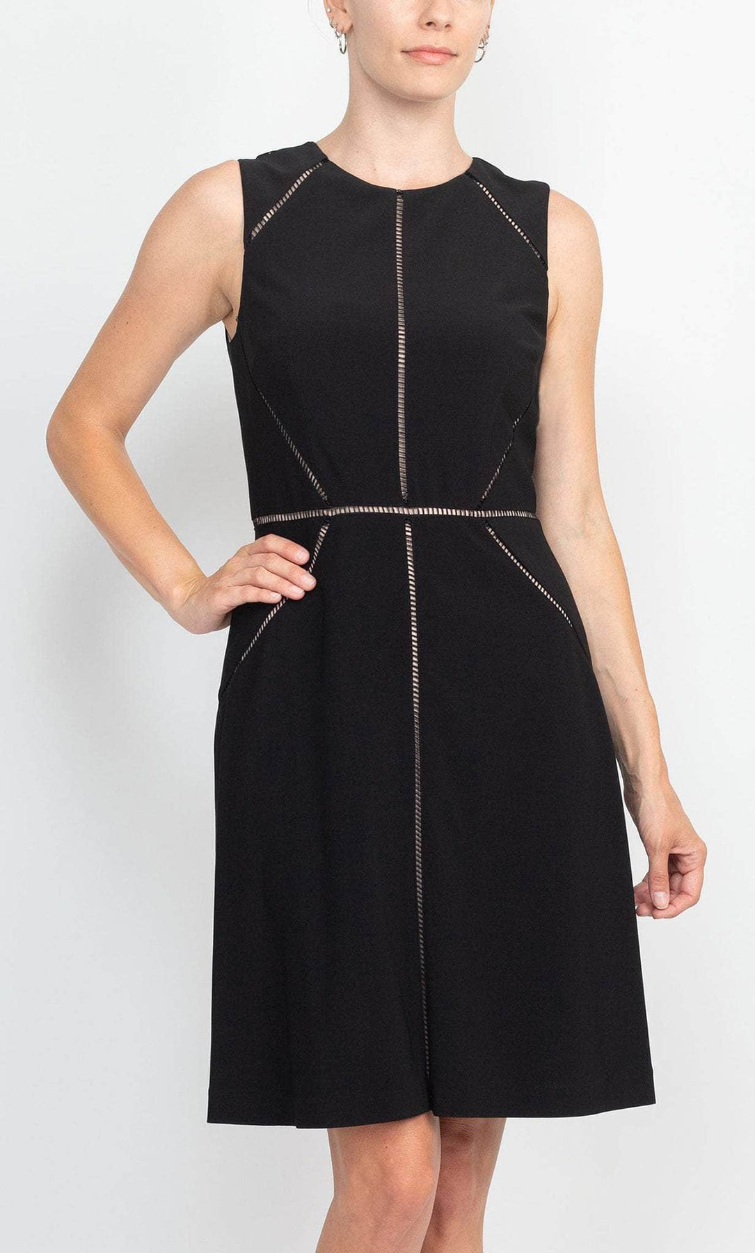 Split-Neck Knee-Length Dress