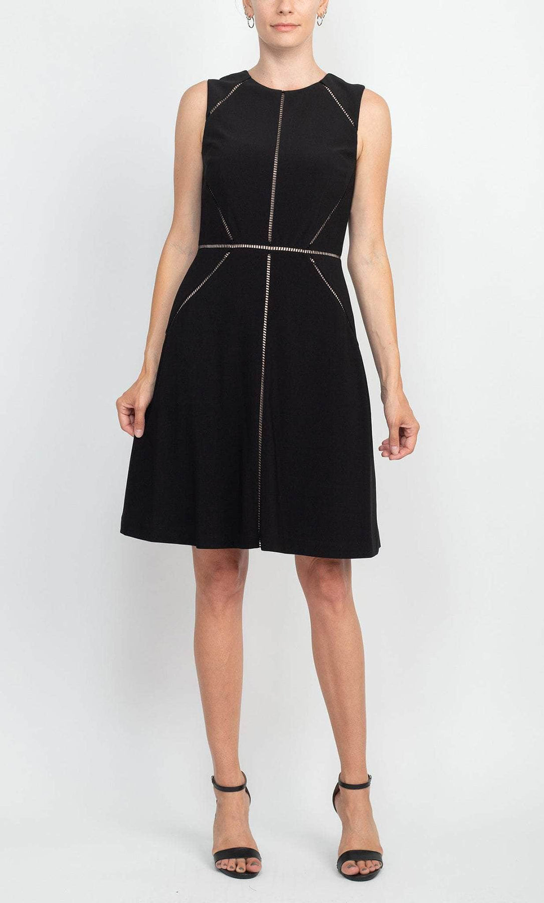 Adrianna Papell AP2D102487 - Knee-Length Jersey A-Line Dress - Sleeveless, Cut Outs, Midi Dress, Casual, Back Zipper, Plain ADASA Adrianna Papell AP2D102487 - Knee-Length Jersey A-Line Dress - Sleeveless, Cut Outs, Midi Dress, Casual, Back Zipper, Plain ADASA