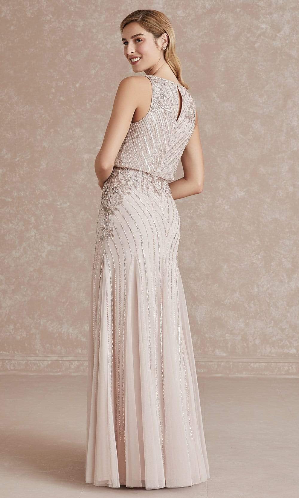 Adrianna Papell Evening - Sleeveless Blouson Bead Embellished Dress 40280SC In Pink