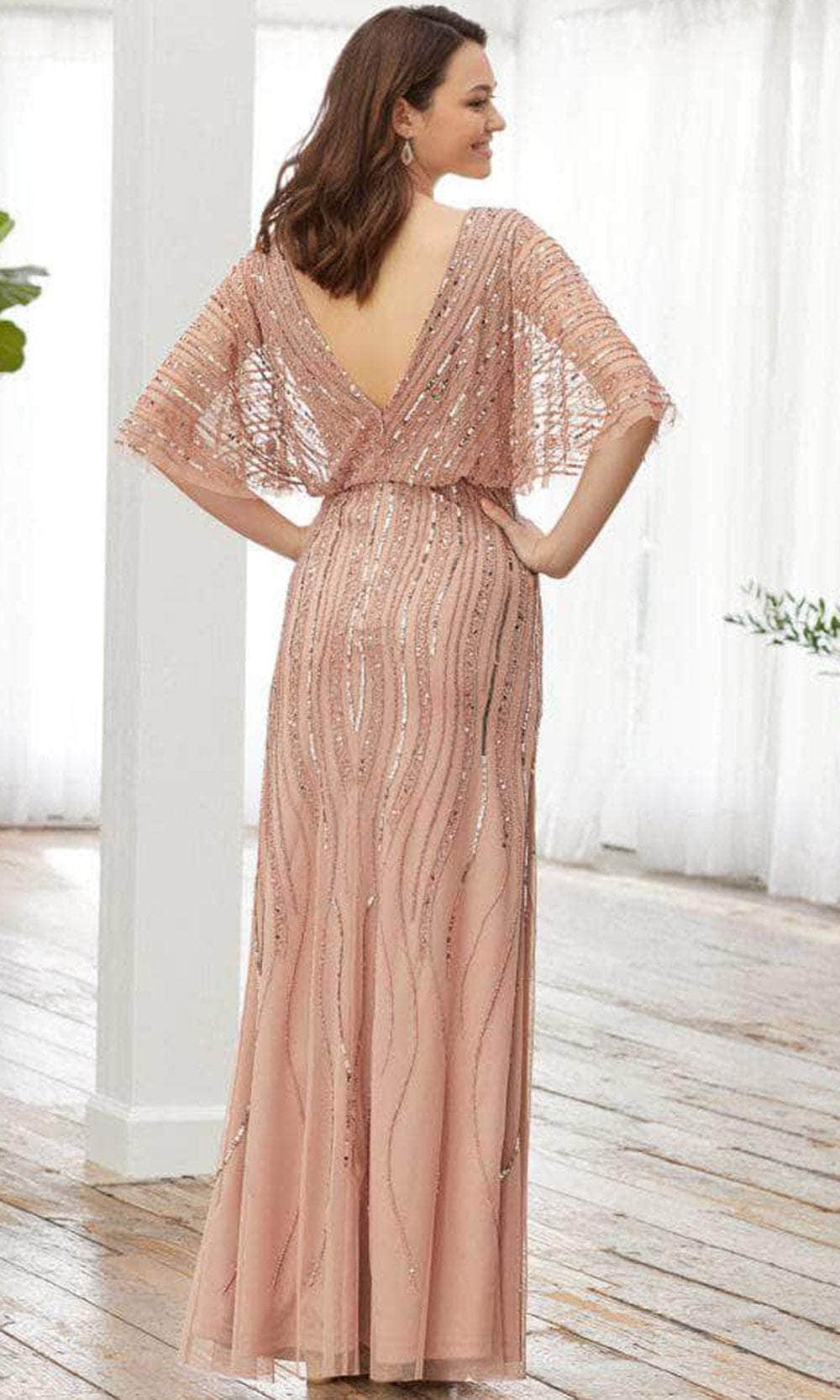 Adrianna Papell Platinum 40375 - Faux Wrap V-neck Evening Dress Evening Dresses