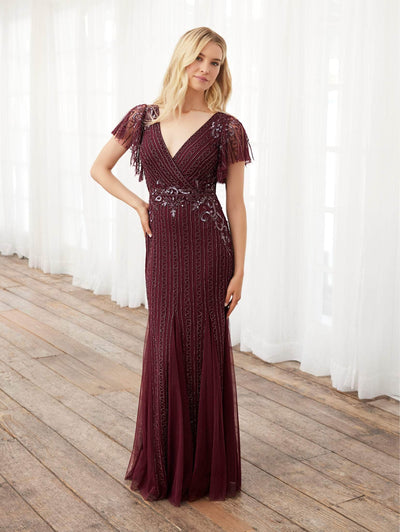 Adrianna Papell Platinum 40401 - Embellished Evening Long Dress Special Occasion Dress