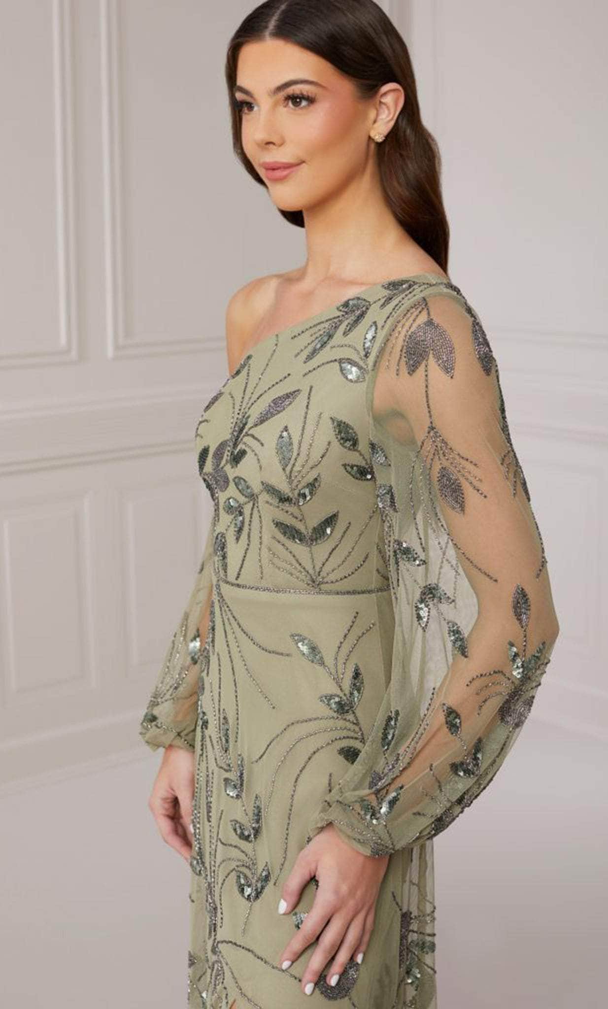Adrianna Papell Platinum 40416 - One Shoulder Full Length Dress Winter Formals and Balls