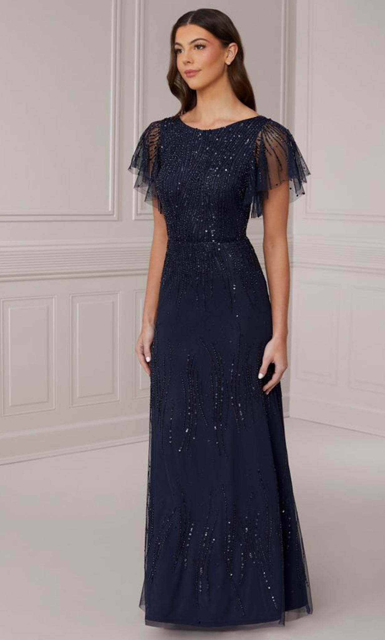 Adrianna Papell Platinum 40418 - Formal Full Length Gown Evening Dresses 0 / Navy