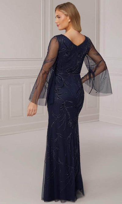 Adrianna Papell Platinum 40419 - Sheath V Neck Evening Gown Evening Dresses