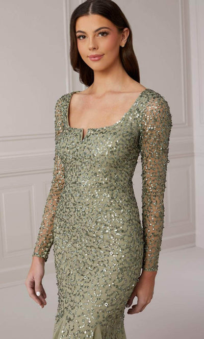 Adrianna Papell Platinum 40420 - Sequined Allover Trumpet Gown Evening Dresses