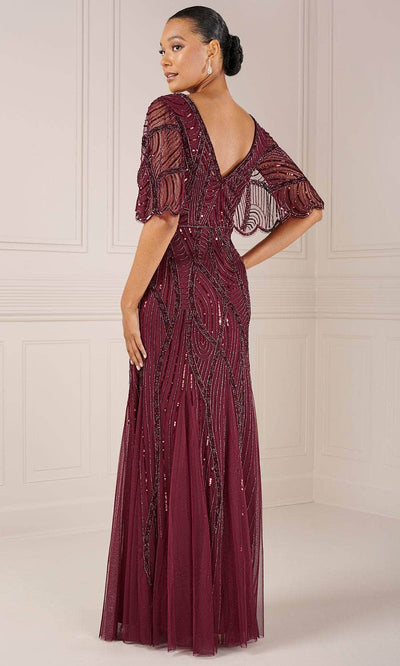 Adrianna Papell Platinum 40436 - Flutter Sleeve V-Neck Evening Dress Evening Dresses