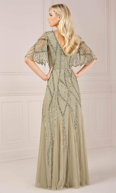 Adrianna Papell Platinum 40436 - Flutter Sleeve V-Neck Evening Dress Evening Dresses