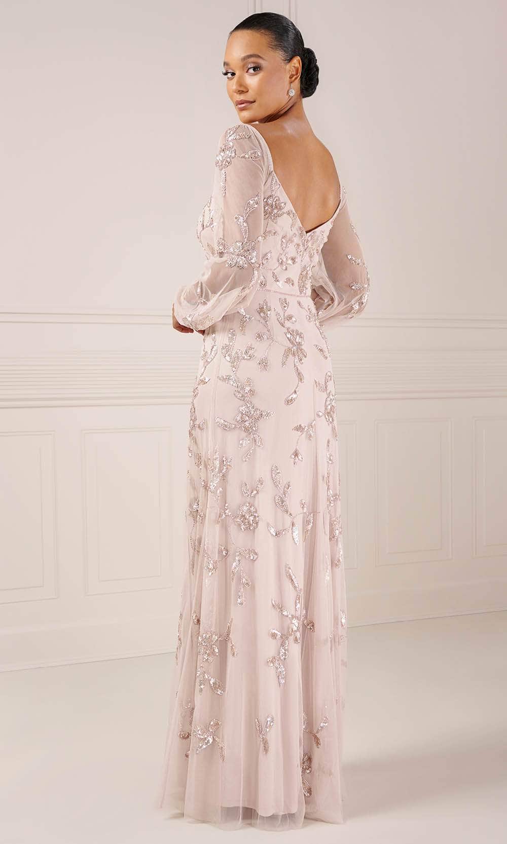 Adrianna Papell Platinum 40440 - Long Beaded Mesh Sheath Dress Adrianna Papell Platinum 40440 - Long Beaded Mesh Sheath Dress