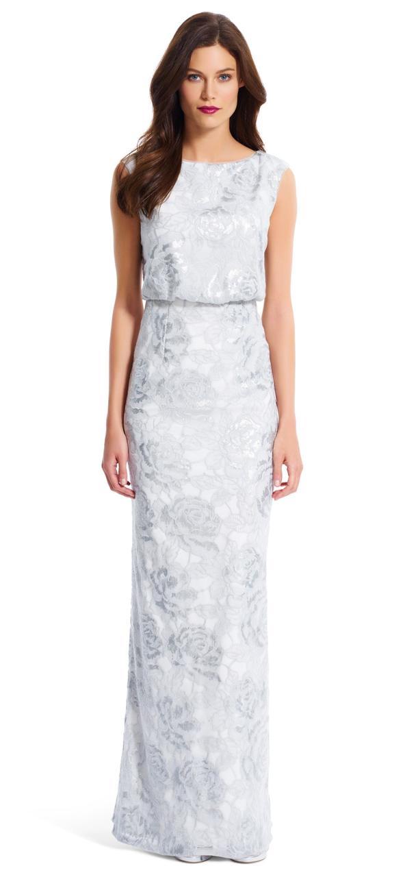 Adrianna Papell - Sequined Bateau Neck Dress 81917490 Special Occasion Dress