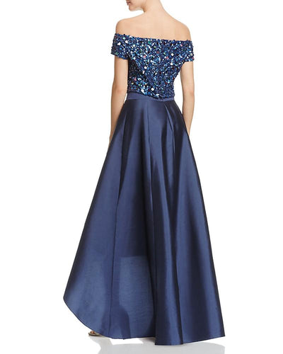 Adrianna Papell - Sequined High Low Gown  AP1E201583 Special Occasion Dress