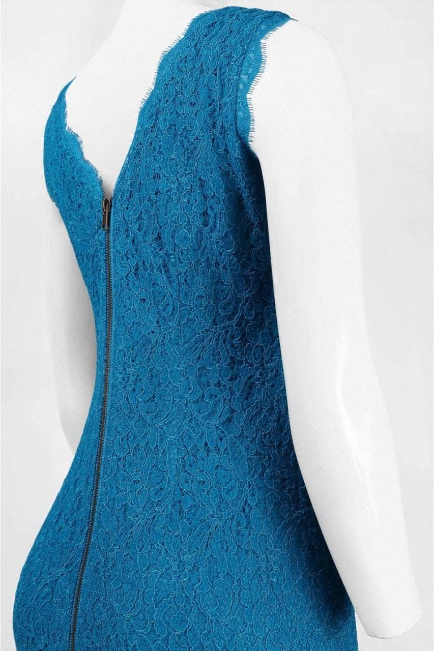 Adrianna Papell 41871750 - Short Lace Sheath Dress - V-Back With Zipper Closure ADASA Adrianna Papell 41871750 - Short Lace Sheath Dress - V-Back With Zipper Closure ADASA