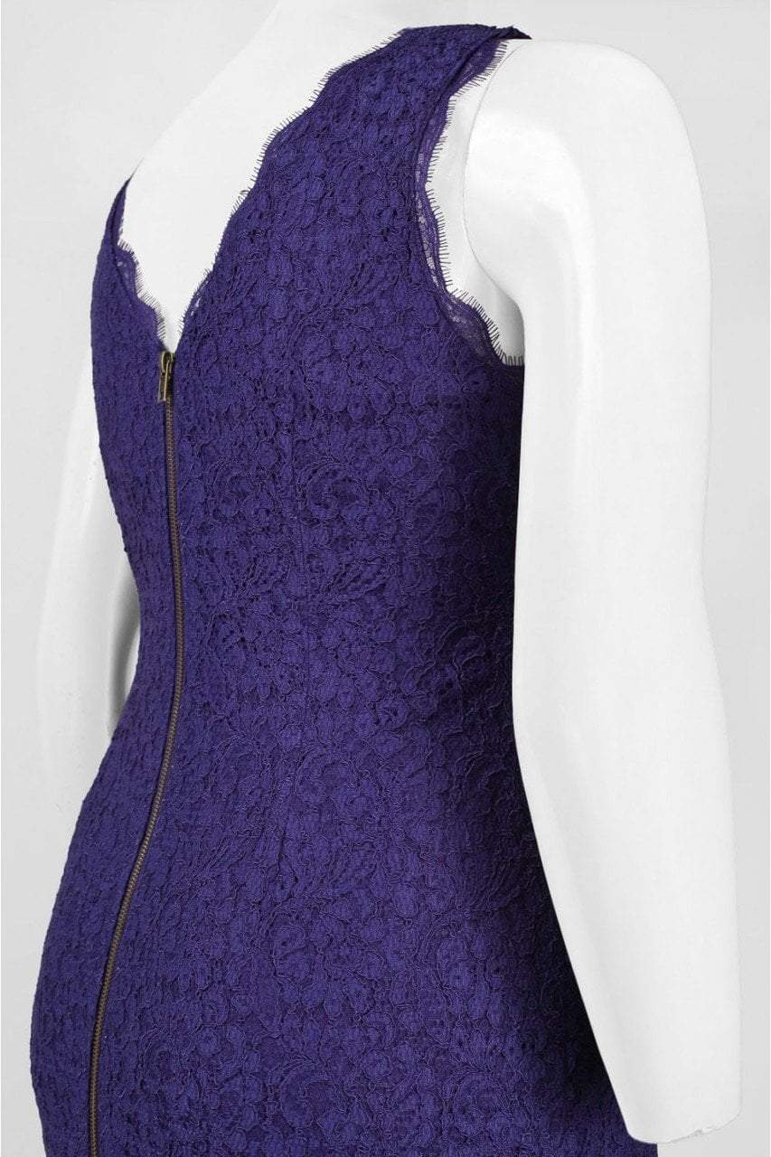 Adrianna Papell - Bateau Neck Lace Sheath Dress 41871750 in Purple