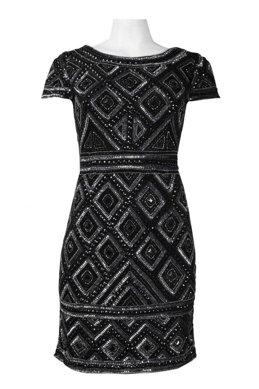 Adrianna Papell -41881410SC Short Sleeve Embellished Sheath Dress