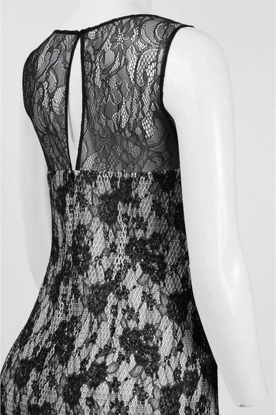 Adrianna Papell - Sleeveless Lace Cocktail Dress 41929320 in Black and White