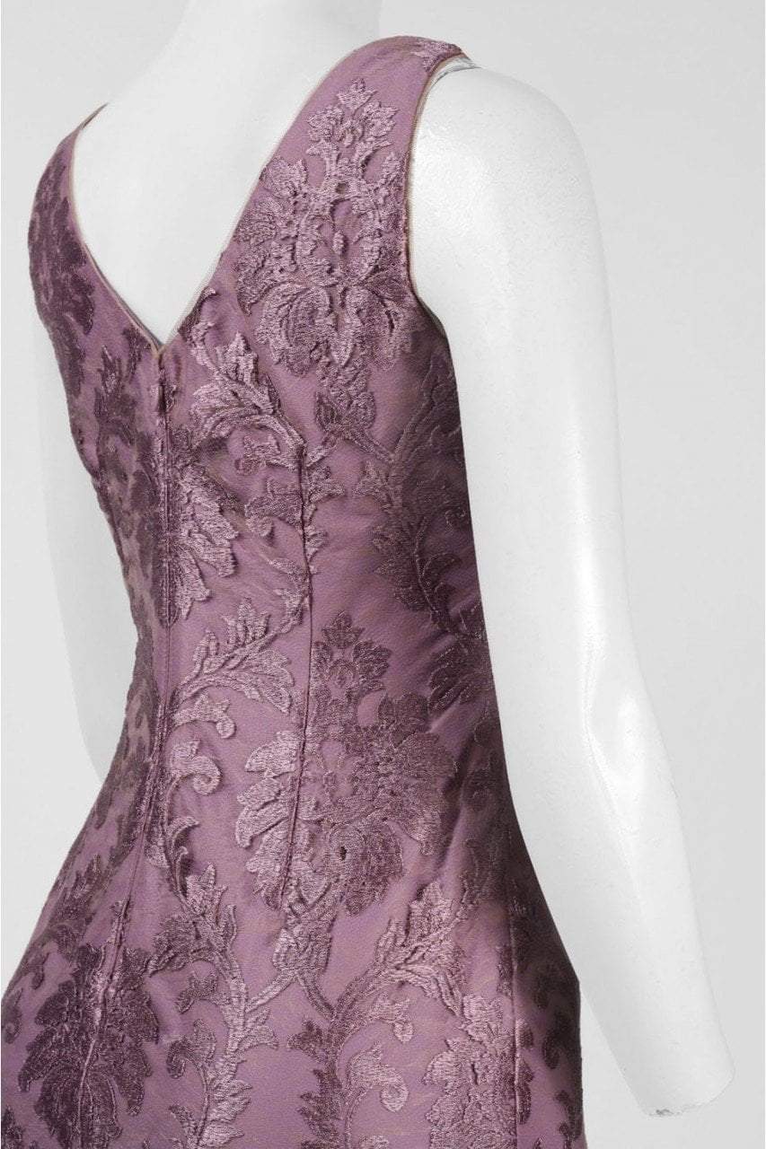 adrianna papell purple lace dress Adrianna Papell Purple Black Lace Drape Neck Sleeveless Stretch Sheath Dress 14W