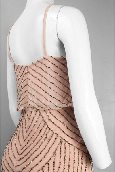 Adrianna Papell - Beaded V-Neck Sheath Dress 91866700 in Pink