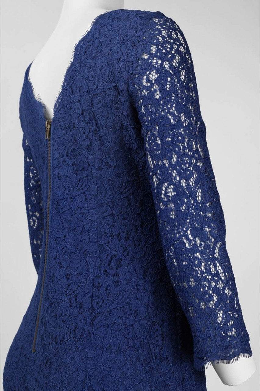 Adrianna Papell - Quarter Sleeve Lace Dress 91880500 in Blue