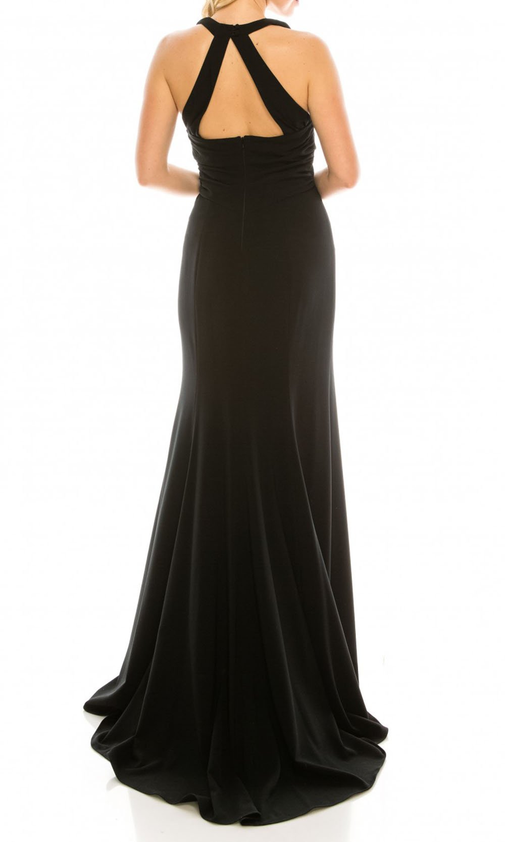 Adrianna Papell - 91884490 V-Neck Long Dress In Black