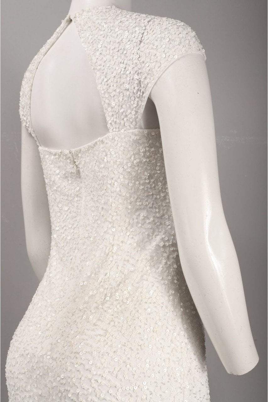 Adrianna Papell - 91888730 Beaded And Sequined Square Trumpet Dress in White