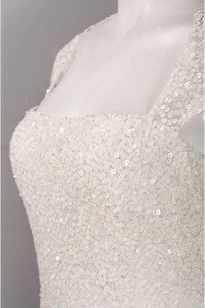 Adrianna Papell - 91888730 Beaded And Sequined Square Trumpet Dress in White