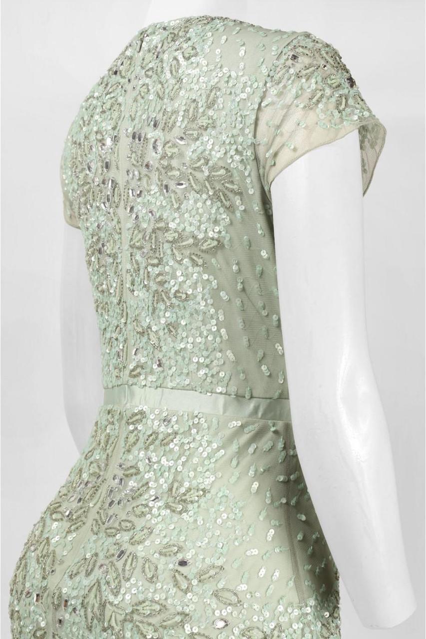 Adrianna Papell - Sequined Sheath Gown 91891700 in Green