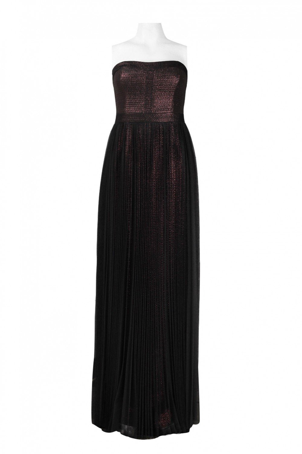 Adrianna Papell 91898900 - Long A-Line Dress - Strapless, Shimmer Jacquard, Pleated, Mid-Open Back, Back Zipper Closure, Sweep Train ADASA Adrianna Papell 91898900 - Long A-Line Dress - Strapless, Shimmer Jacquard, Pleated, Mid-Open Back, Back Zipper Closure, Sweep Train ADASA