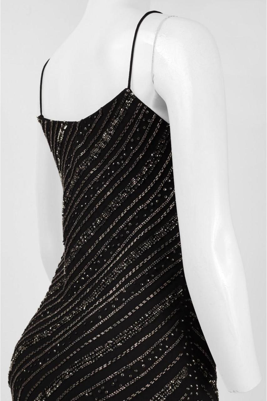 Adrianna Papell - Beaded V-Neck Dress 91925920 in Black