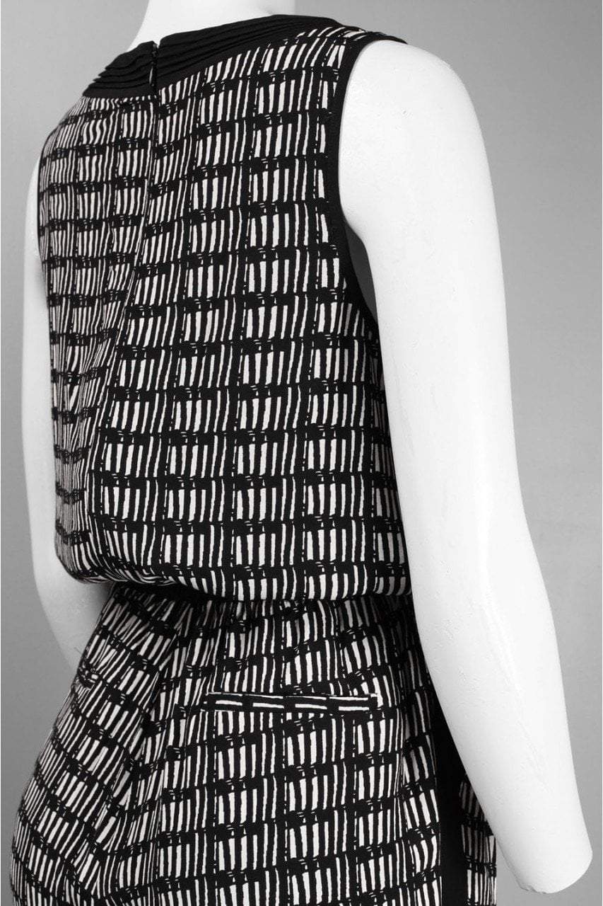 Adrianna Papell - Crossover Graphic Jumpsuit 16PD10320 in Black and White