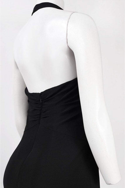 Adrianna Papell - 191915320 Ruched Jersey Halter Dress in Black