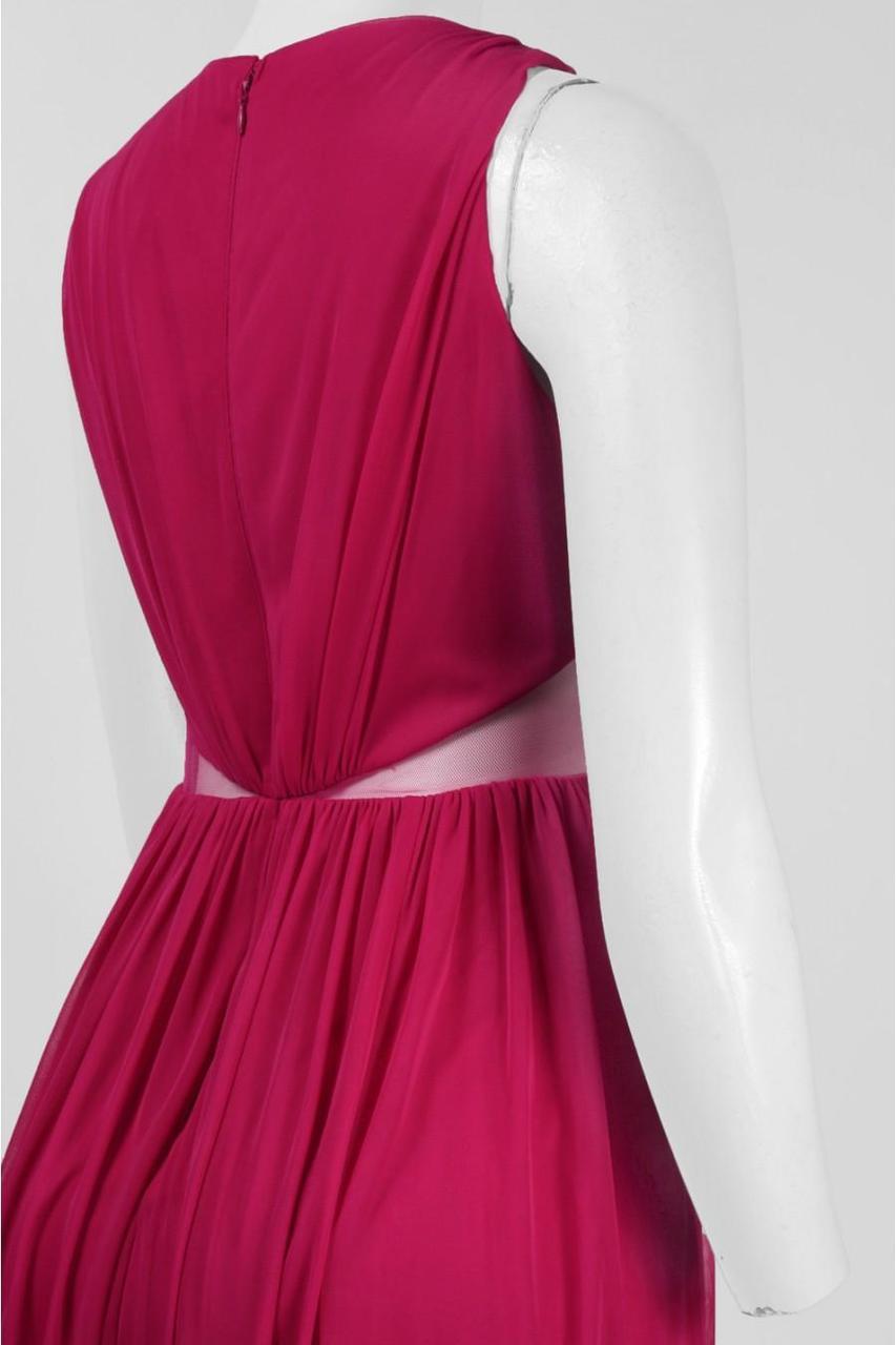 Adrianna Papell - Ruched Jewel Neck Dress 191926970 in Pink