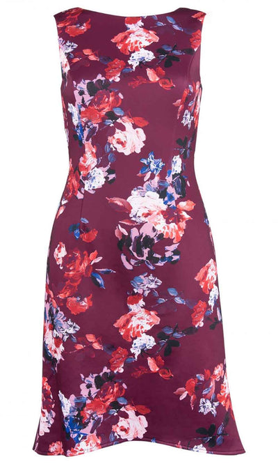 Adrianna Papell - AP1D102390 Floral Print Sheath Dress In Multi-Color