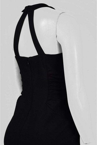 Adrianna Papell - AP1D100855 Embellished Halter Sheath Dress in Black