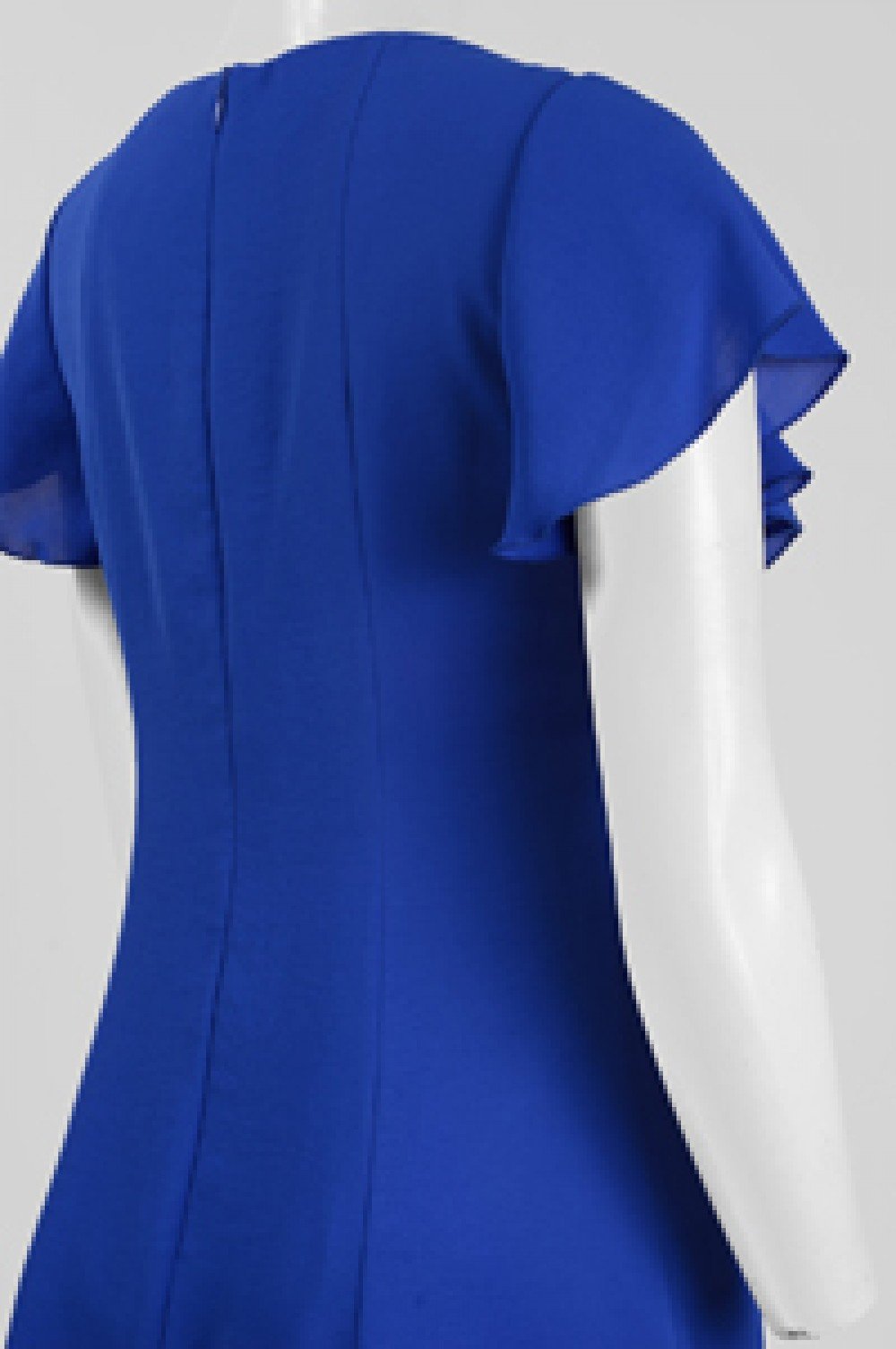 Adrianna Papell - AP1D101048 Ruffled V-Neck A-Line Short Dress In Blue