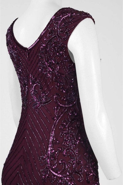 Adrianna Papell - AP1E200211 Sequined Keyhole Trumpet Gown in Purple