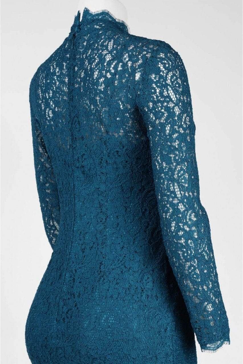 Adrianna Papell - AP1E200552 Long Sleeve Bodycon Lace Dress in Green