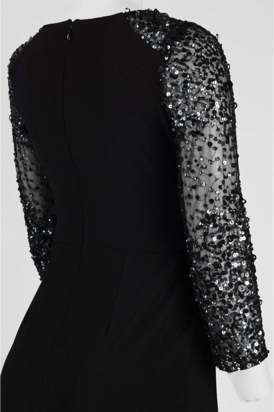 Adrianna Papell AP1E201493 - Knee-Length Sequin/ Jersey Sheath Dress - Sheer Quarter Length Sleeves, Pleated Bodice, Sheath Skirt, Back Zipper ADASA Adrianna Papell AP1E201493 - Knee-Length Sequin/ Jersey Sheath Dress - Sheer Quarter Length Sleeves, Pleated Bodice, Sheath Skirt, Back Zipper ADASA