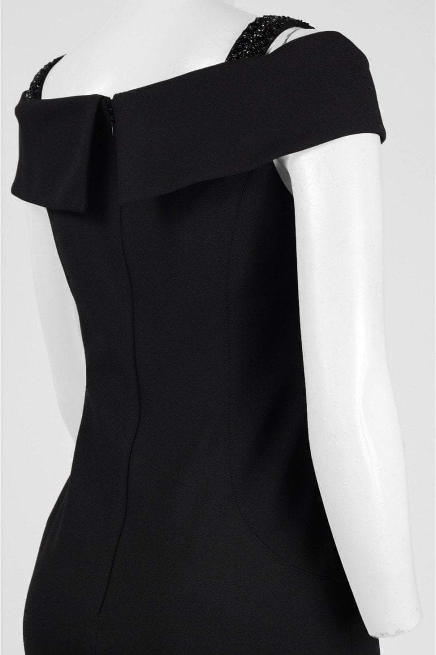 Adrianna Papell - AP1E201555 Embellished Off-shoulder Sheath Dress In Black