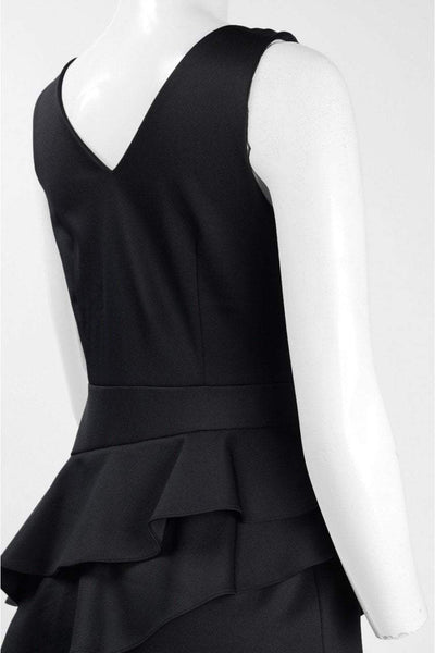 Adrianna Papell - AP1E202233 Sleeveless Layered Peplum Gown in Black