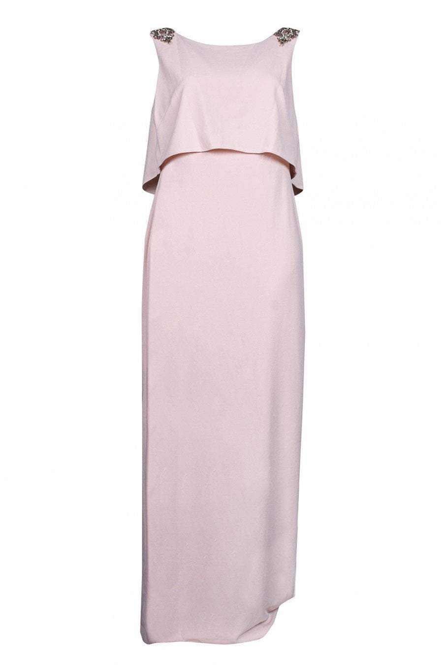 Adrianna Papell - AP1E202958 Embellished Mock Two Piece Sheath Dress In Pink