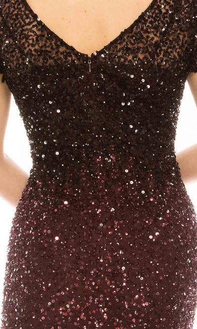 Adrianna Papell - AP1E205994 Sequined Evening Dress In Red