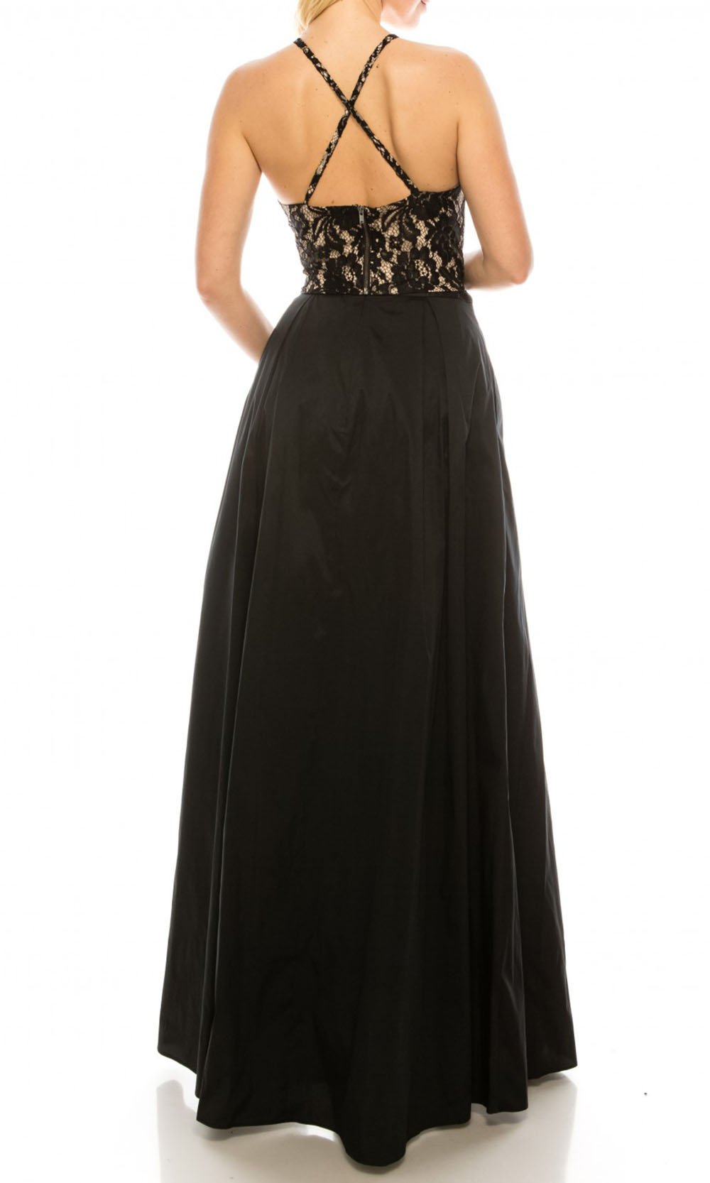 Adrianna Papell - MN2E200991 Two-Piece Halter Dress In Black