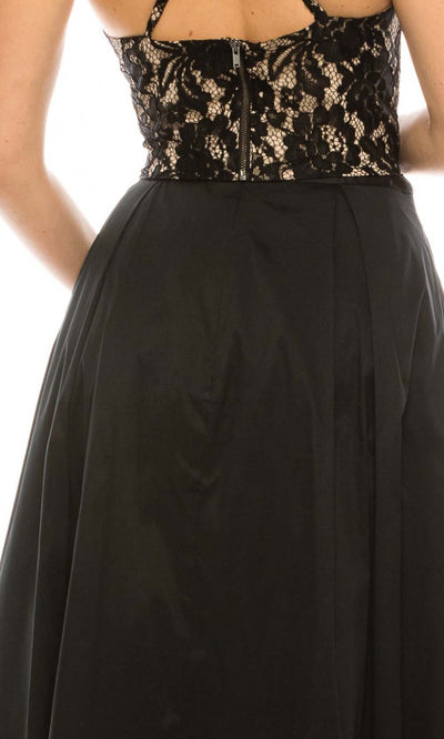 Adrianna Papell - MN2E200991 Two-Piece Halter Dress In Black