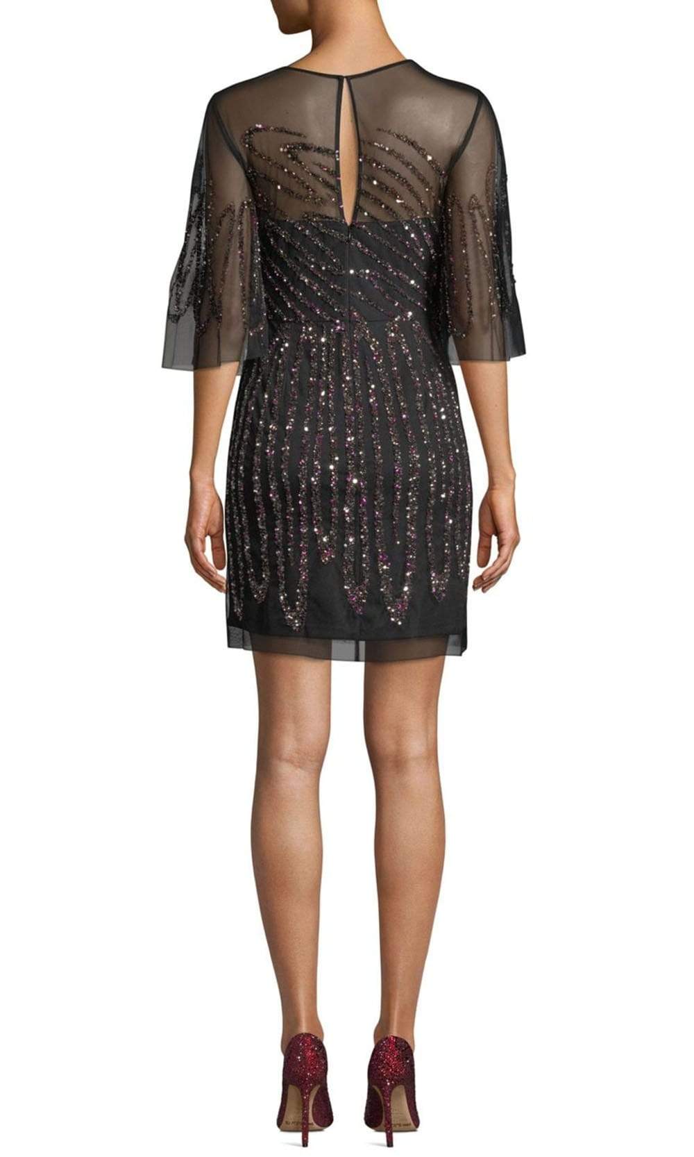 Aidan Mattox - MD1E203114 Illusion Flutter Sleeve Cocktail Dress Homecoming Dresses