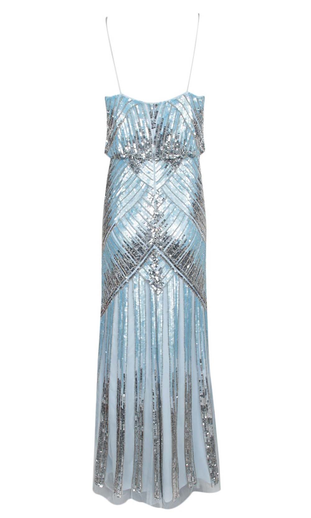 Aidan Mattox - MD1E203800 Embellished V Neck Blouson Dress Evening Dresses