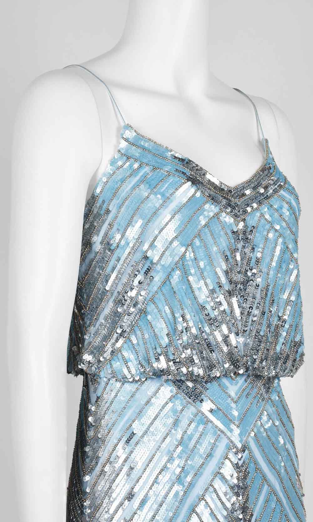 Aidan Mattox - MD1E203800 Embellished V Neck Blouson Dress Evening Dresses