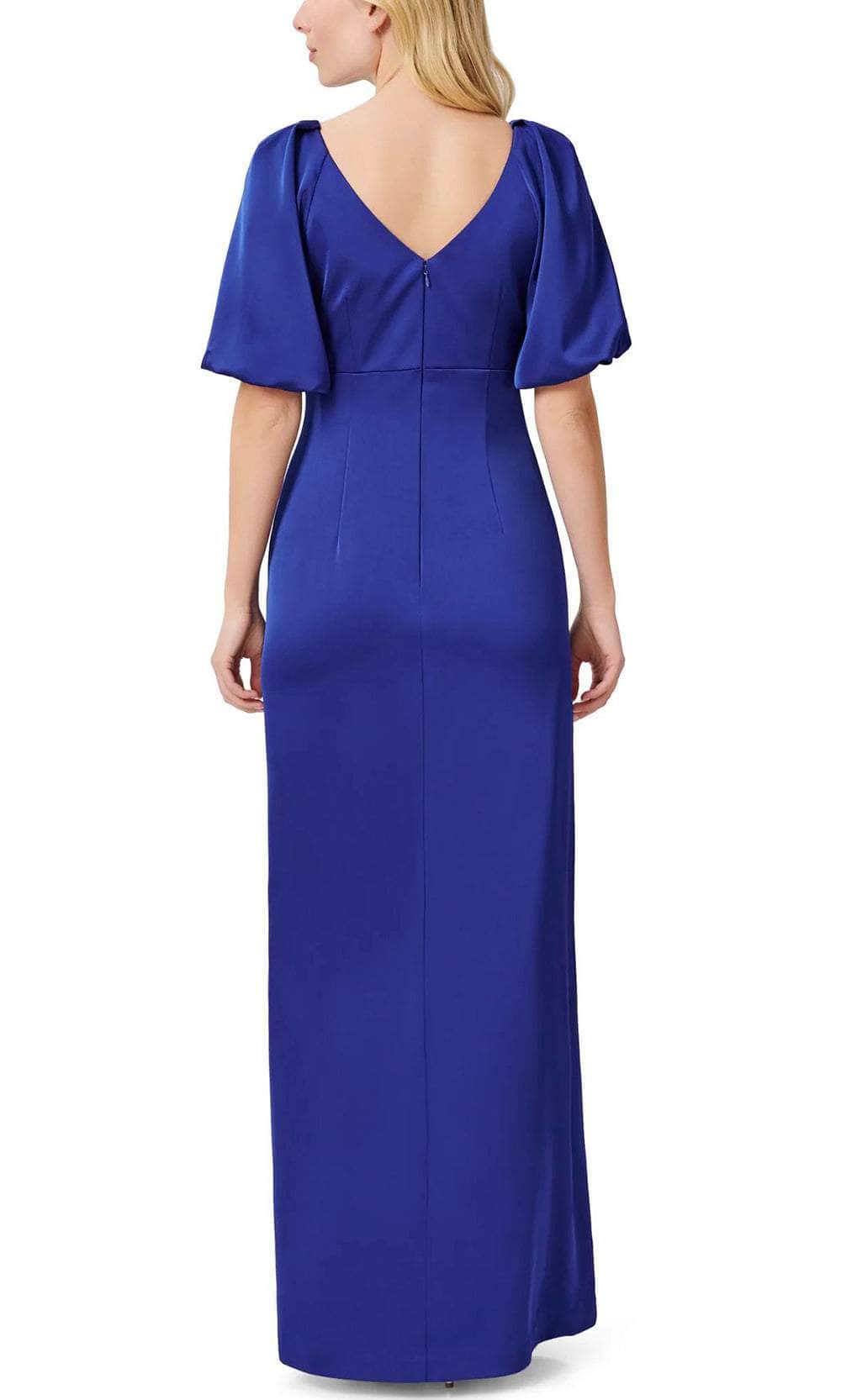 Aidan Mattox MD1E207009 - Puffed Sleeve Satin Evening Gown Aidan Mattox MD1E207009 - Puffed Sleeve Satin Evening Gown